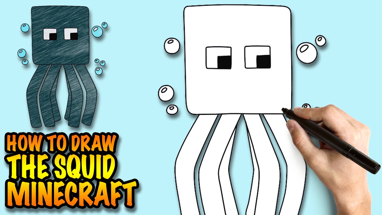 1280x720 How To Draw The Squid - Minecraft Squid Drawing