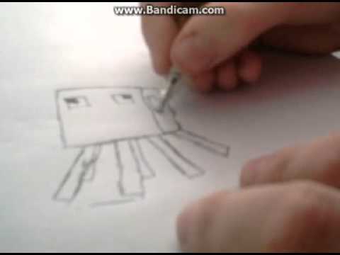 480x360 Minecraft Drawings How To Draw A Squid! - Minecraft Squid Drawing