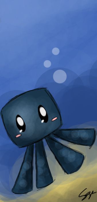 338x700 Minecraft Babby Squid - Minecraft Squid Drawing