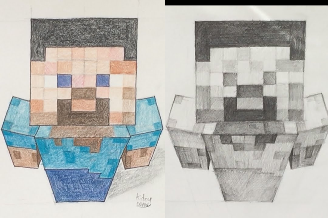 Minecraft Steve Drawing at PaintingValley.com | Explore collection of