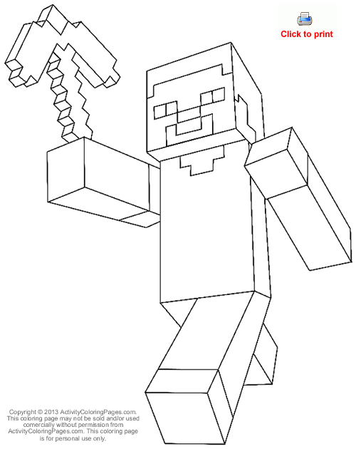 500x630 Steve From Minecraft Coloring - Minecraft Steve Drawing