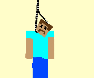 300x250 Suicidal Minecraft Steve Drawing - Minecraft Steve Drawing
