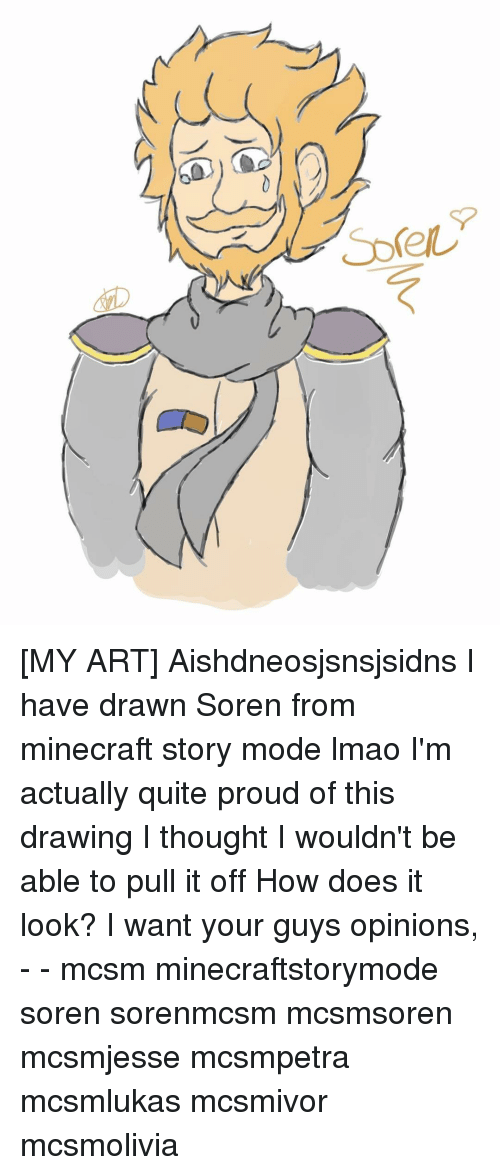 500x1175 jsel my art aishdneosjsnsjsidns i have drawn soren from minecraft - Minecraft Story Mode Drawings