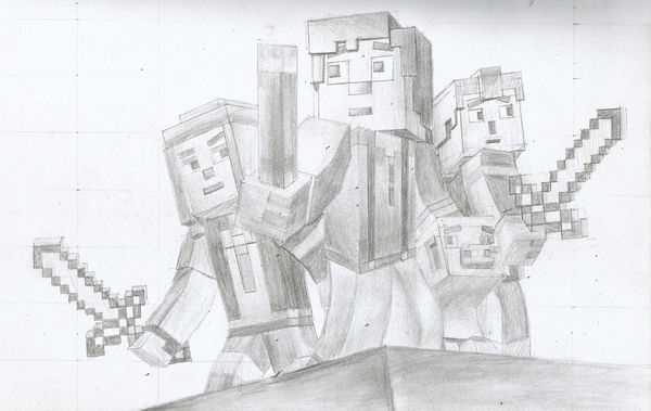 600x379 minecraft story mode sketch - Minecraft Story Mode Drawings