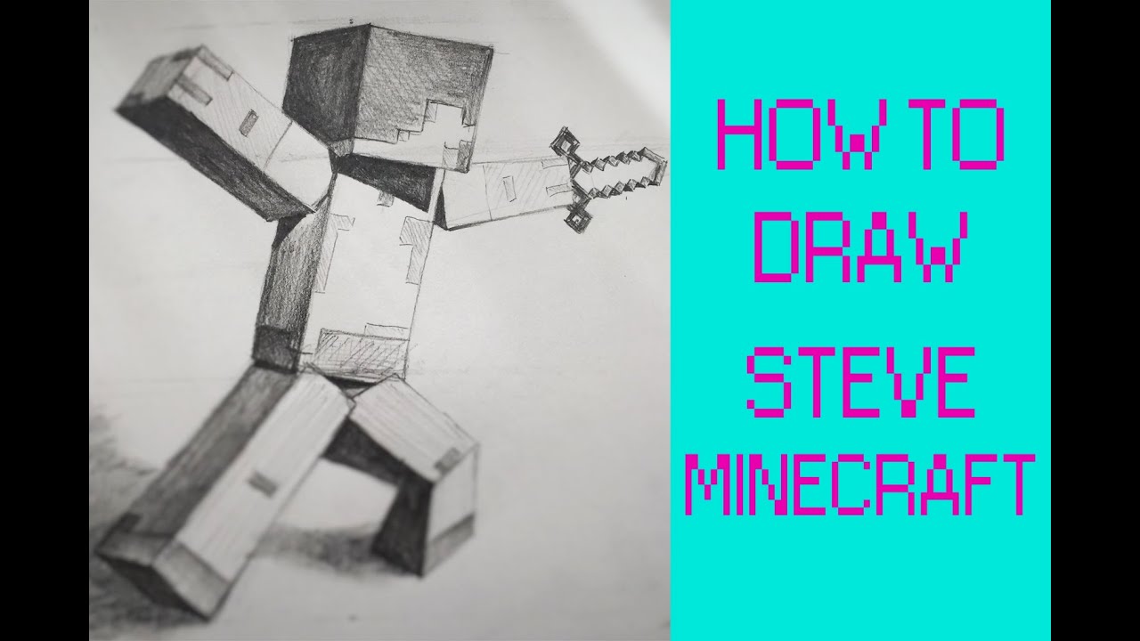 1280x720 How To Draw Steve From Minecraft - Minecraft Sword Drawing