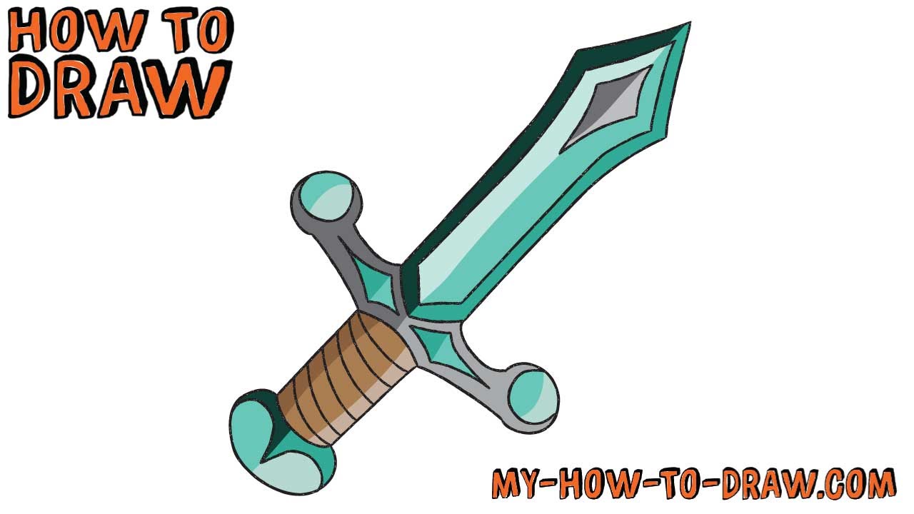 1280x720 how to draw a minecraft giant diamond sword - Minecraft Sword Drawing