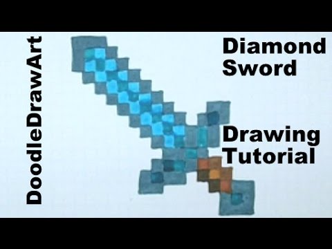480x360 drawing how to draw a minecraft diamond sword - Minecraft Sword Drawing