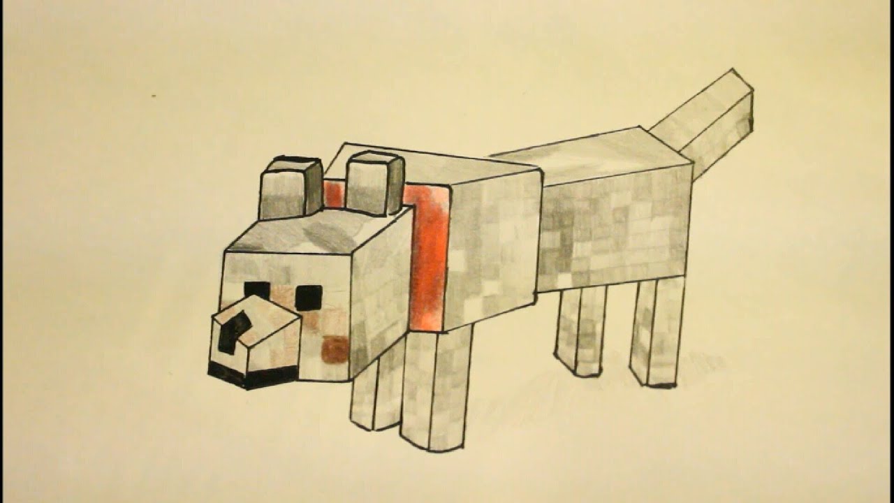 1280x720 How To Draw Minecraft Wolfstep - Minecraft Wolf Drawing