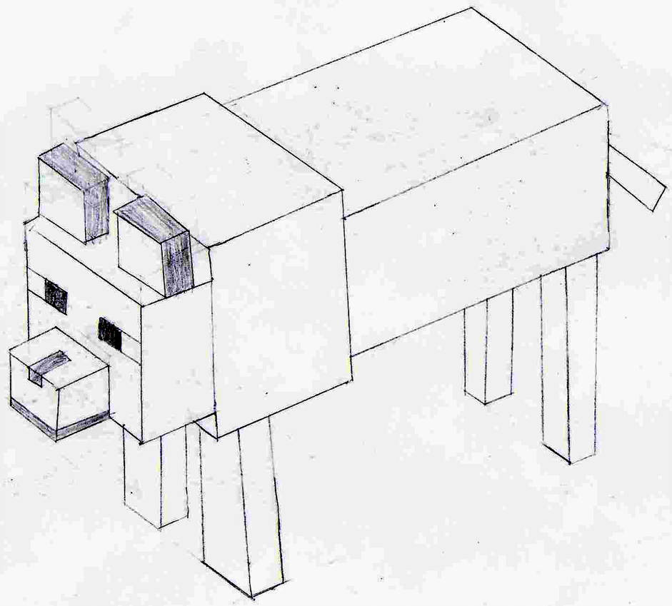 941x849 Minecraft Wolf - Minecraft Wolf Drawing