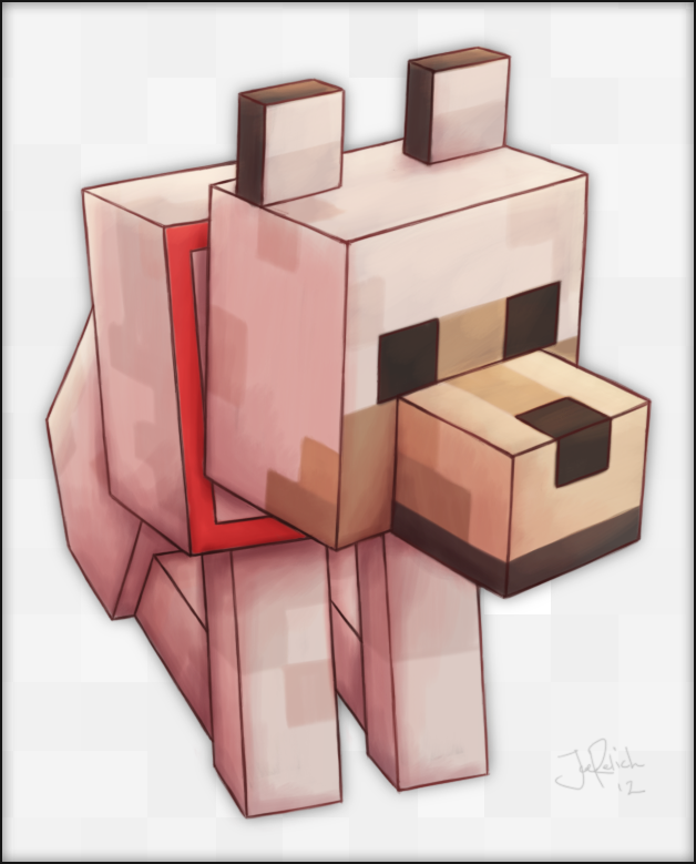 628x779 Minecraft Wolf - Minecraft Wolf Drawing
