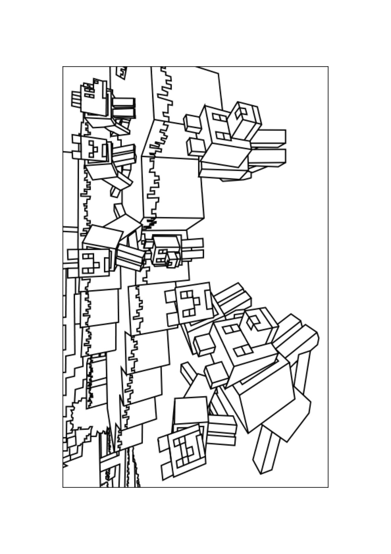 1295x1832 Minecraft Coloring Pages Animals Wolf - Minecraft Wolf Drawing