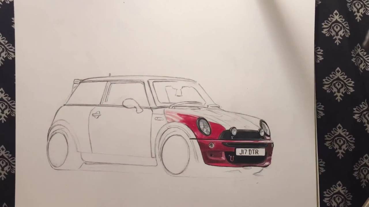 1280x720 mini cooper drawing - Mini Cooper Drawing