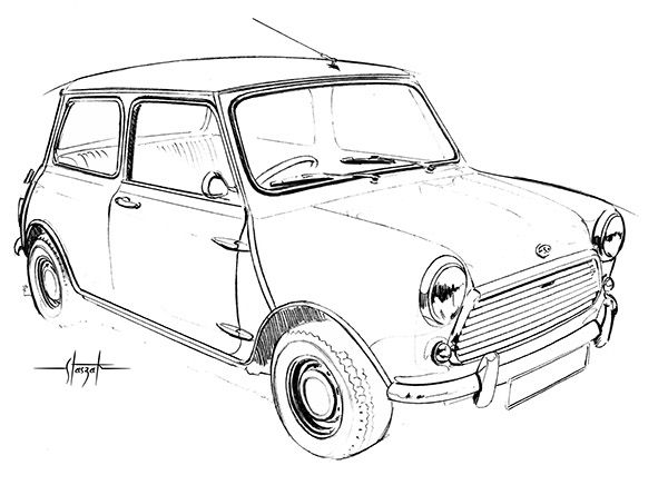600x436 mini cooper draw colorize - Mini Cooper Drawing