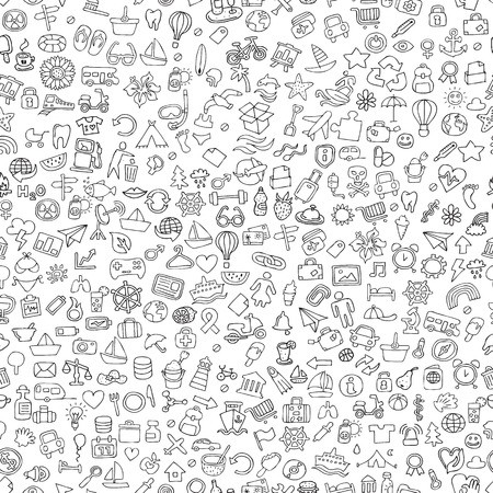 450x450 Symbols Seamless Pattern In Black And White - Mini Drawings