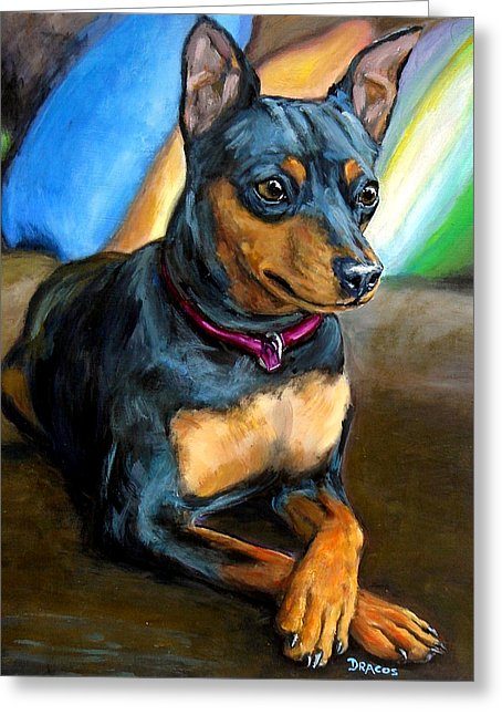 454x646 Miniature Pinscher Formal Painting - Miniature Pinscher Drawing