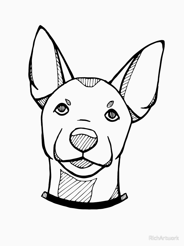 750x1000 Miniature Pinscher Portrait T Shirt - Miniature Pinscher Drawing