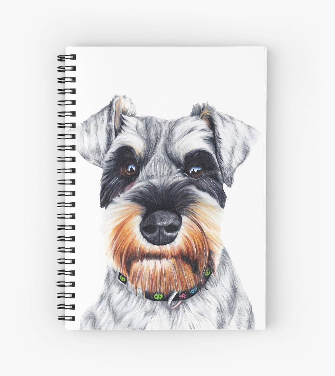 1171x1313 Mini Schnauzer Drawing Spiral Notebooks - Miniature Schnauzer Drawing