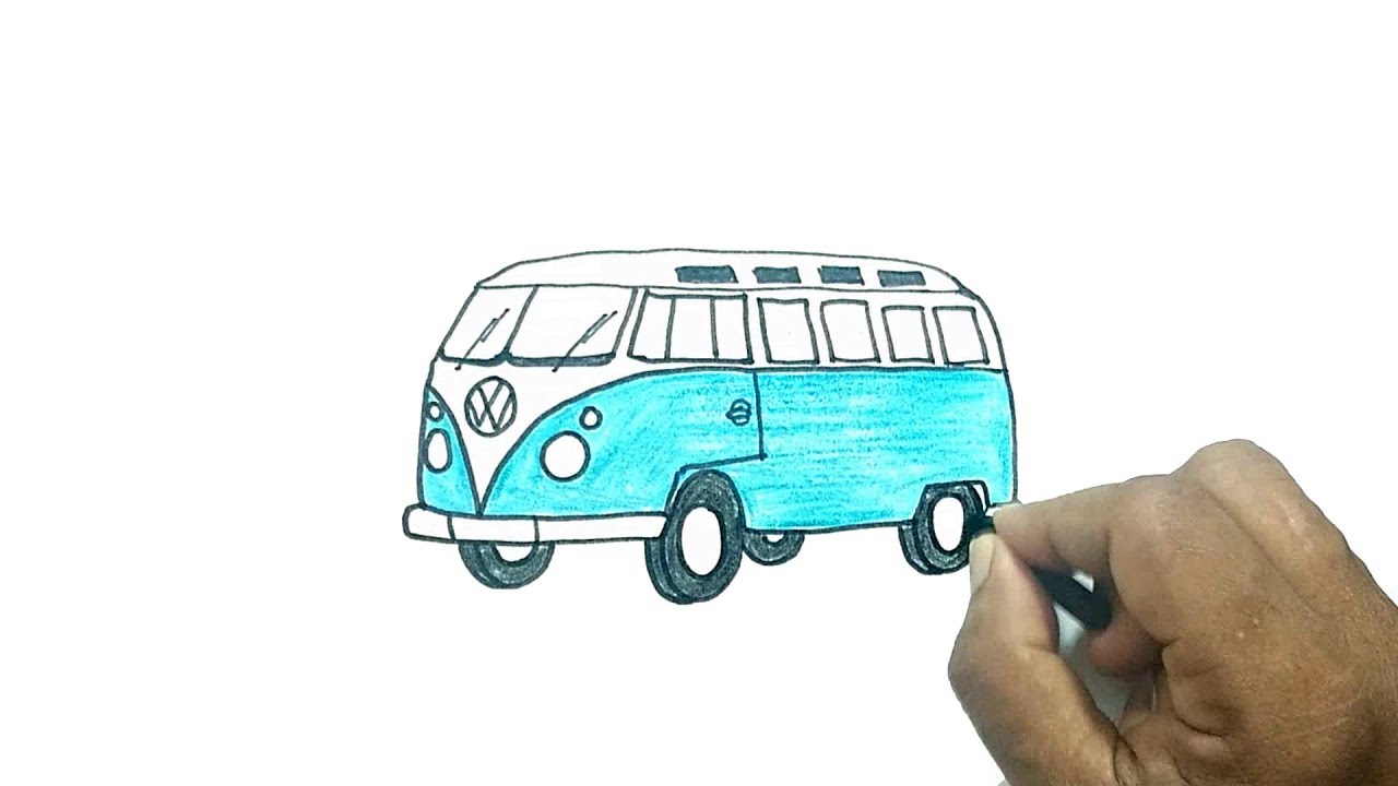 1280x720 how to draw a vw minibus - Minibus Drawing