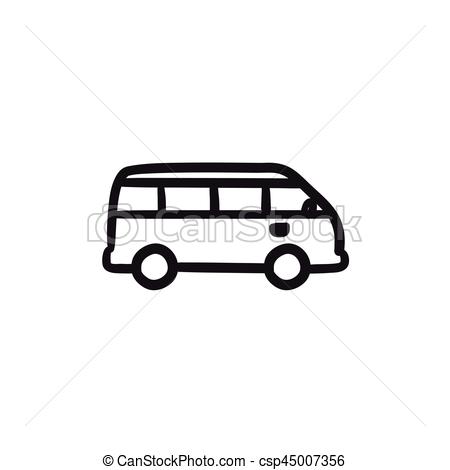 450x470 minibus sketch icon minibus vector sketch icon isolated - Minibus Drawing