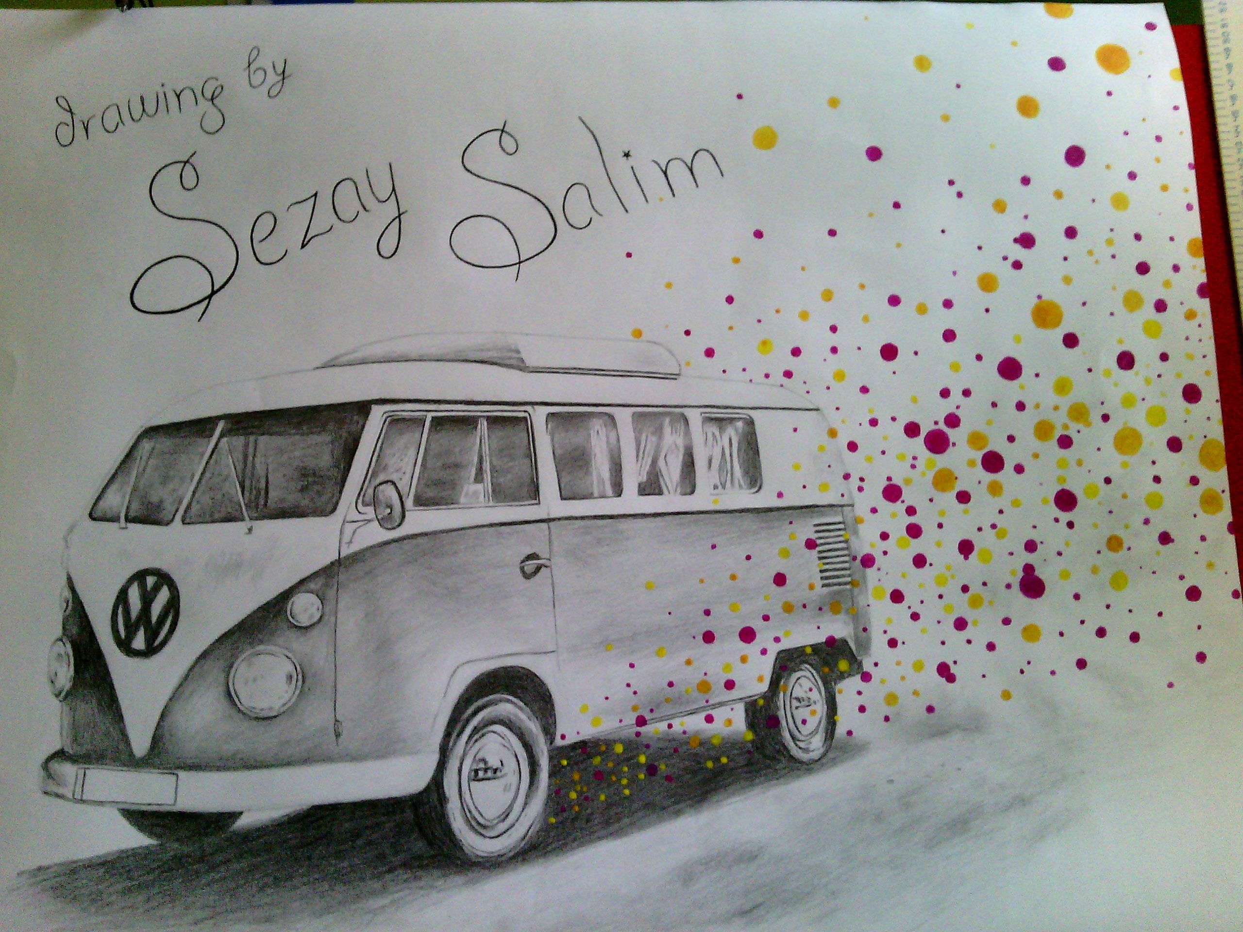2560x1920 retro - Minibus Drawing