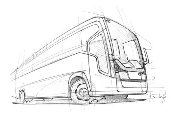 591x418 navya minibus car sketches industrial - Minibus Drawing