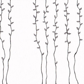 354x354 minimalist black and white landscape from roots art decor - Minimalist Flower Drawing