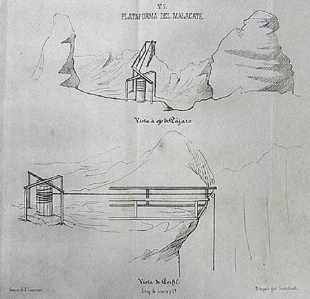 611x589 Early Drawing Of The Mining Malacate Or Windlass - Mining Drawing