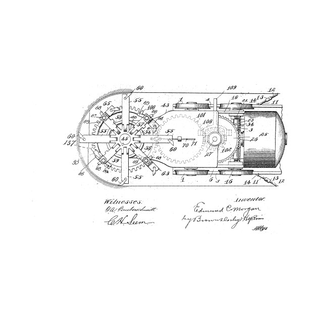 630x630 Mining Machine Vintage Patent Hand Drawing - Mining Drawing