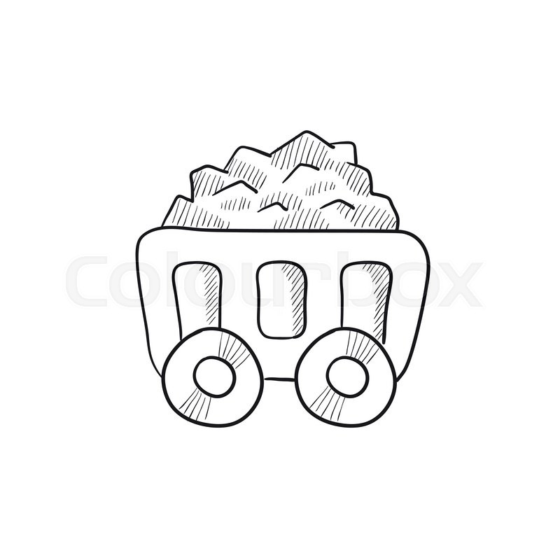800x800 mining coal cart vector sketch icon stock vector colourbox - Mining Drawing