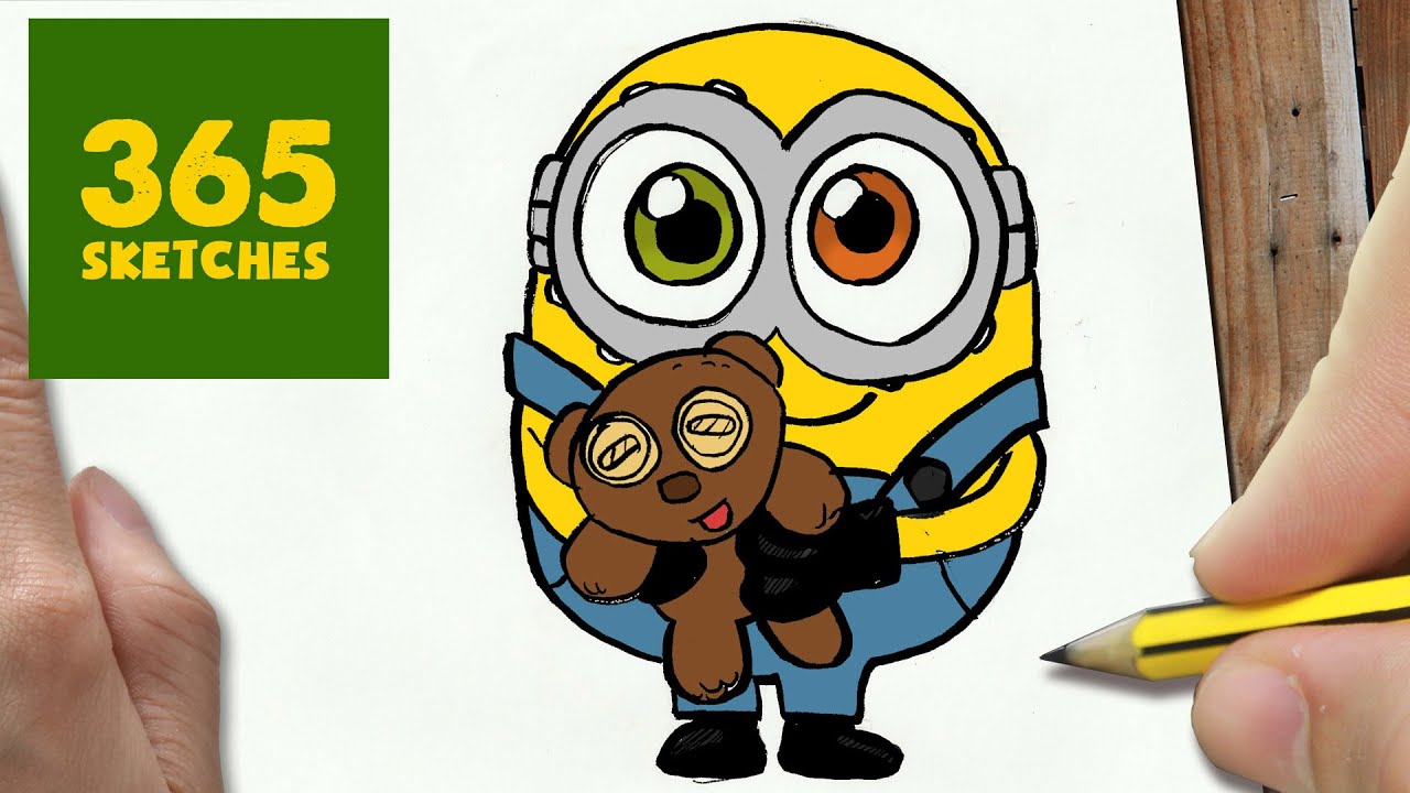 1280x720 how to draw a bob minion cute easy step - Minion Bob Drawing