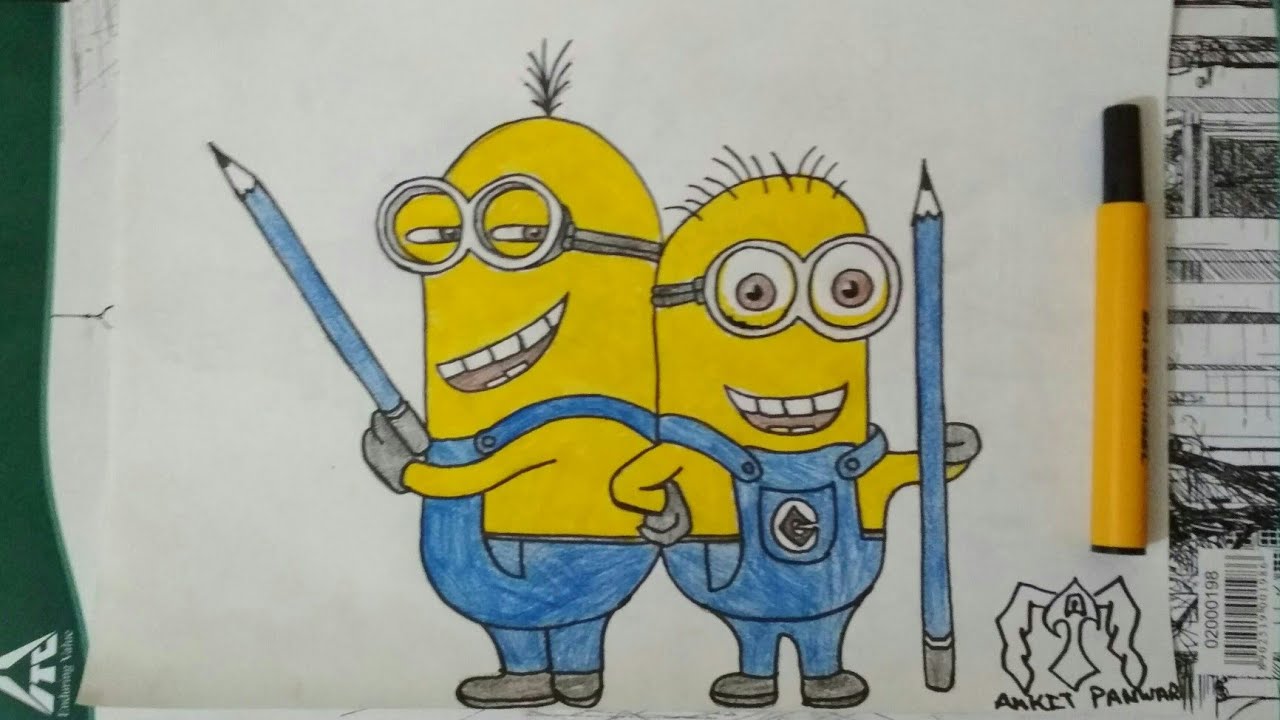 Minion Cartoon Drawing at PaintingValley.com | Explore collection of ...