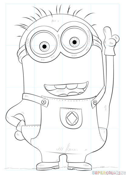 415x575 how to draw minion dave step - Minion Dave Drawing