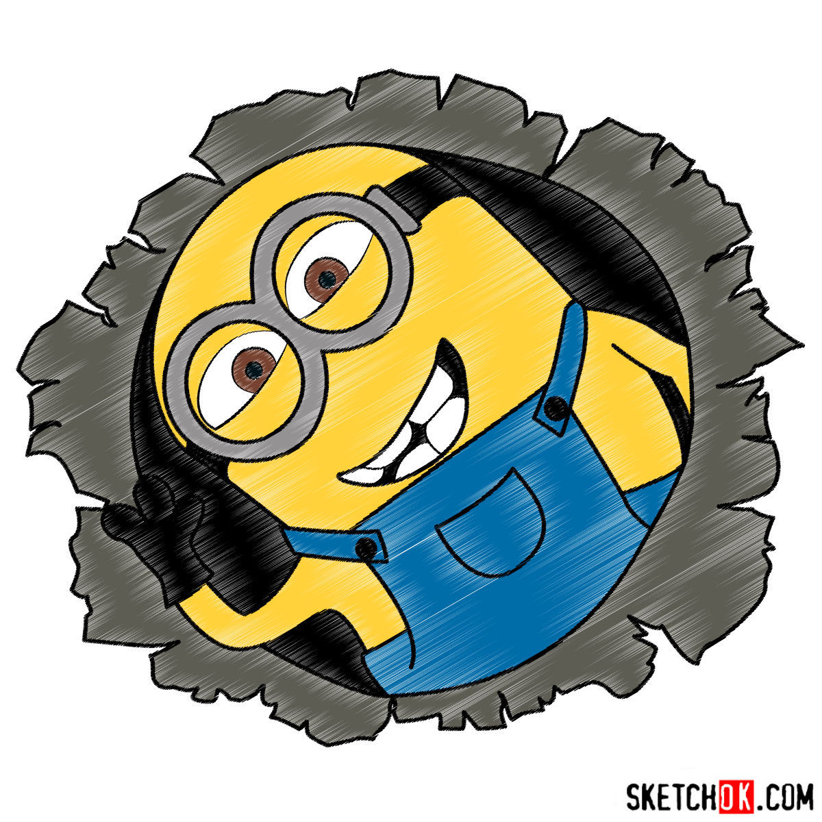 1200x1200 how to draw minion dave - Minion Dave Drawing