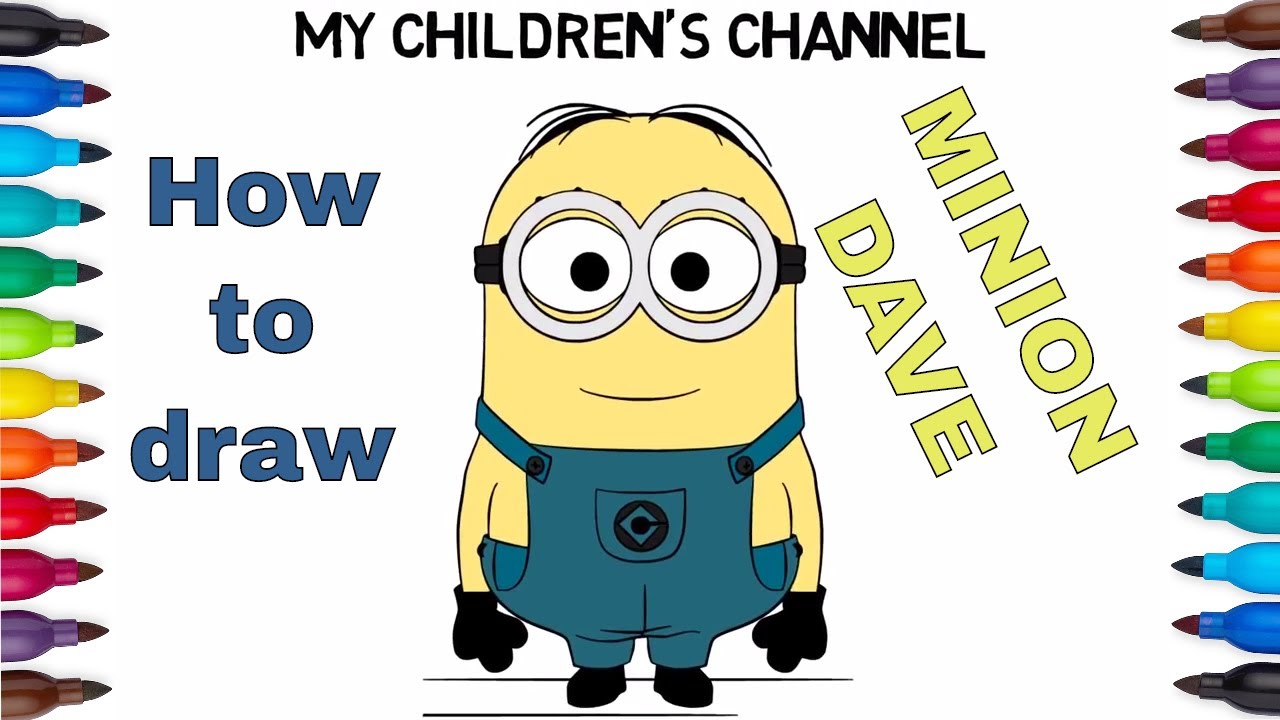 1280x720 minion dave drawing and coloring - Minion Dave Drawing