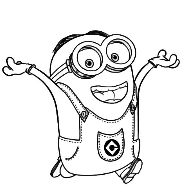 600x610 minions drawing free download - Minion Dave Drawing