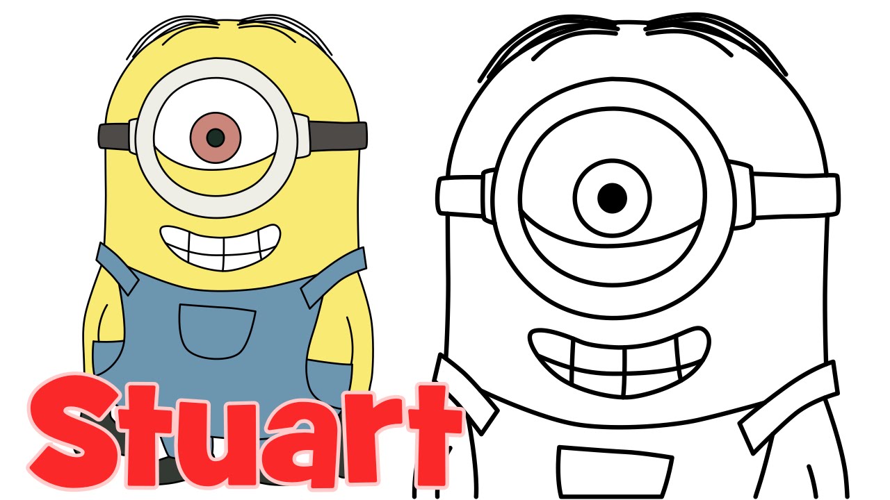 1280x720 How To Draw Minions Stuart Step - Minion Drawing