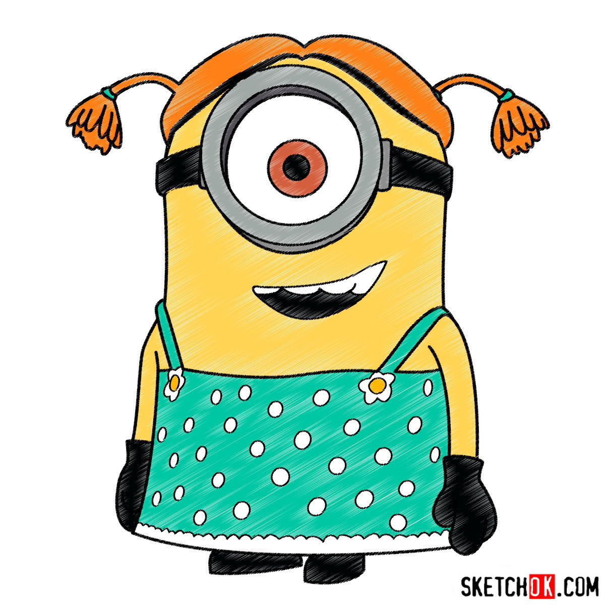 1200x1200 How To Draw Minion Stuart Dressed As A Girl - Minion Drawing