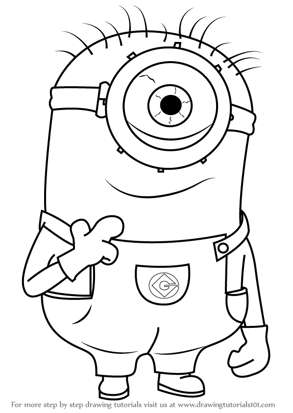 598x844 Learn How To Draw Stuart From Minions - Minion Drawing
