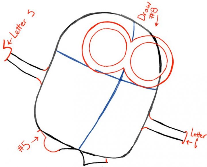 720x579 How To Draw Bob The Minion With A Teddy Bear From The Minions - Minion Drawing Bob