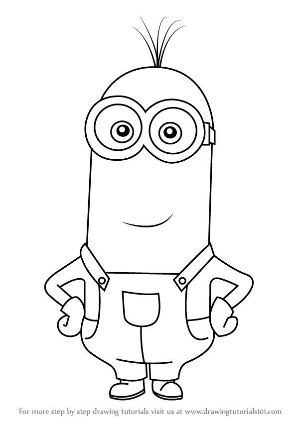 600x846 Pictures Of Minions To Draw How To Draw Bob The Minion Easy Step - Minion Drawing Bob