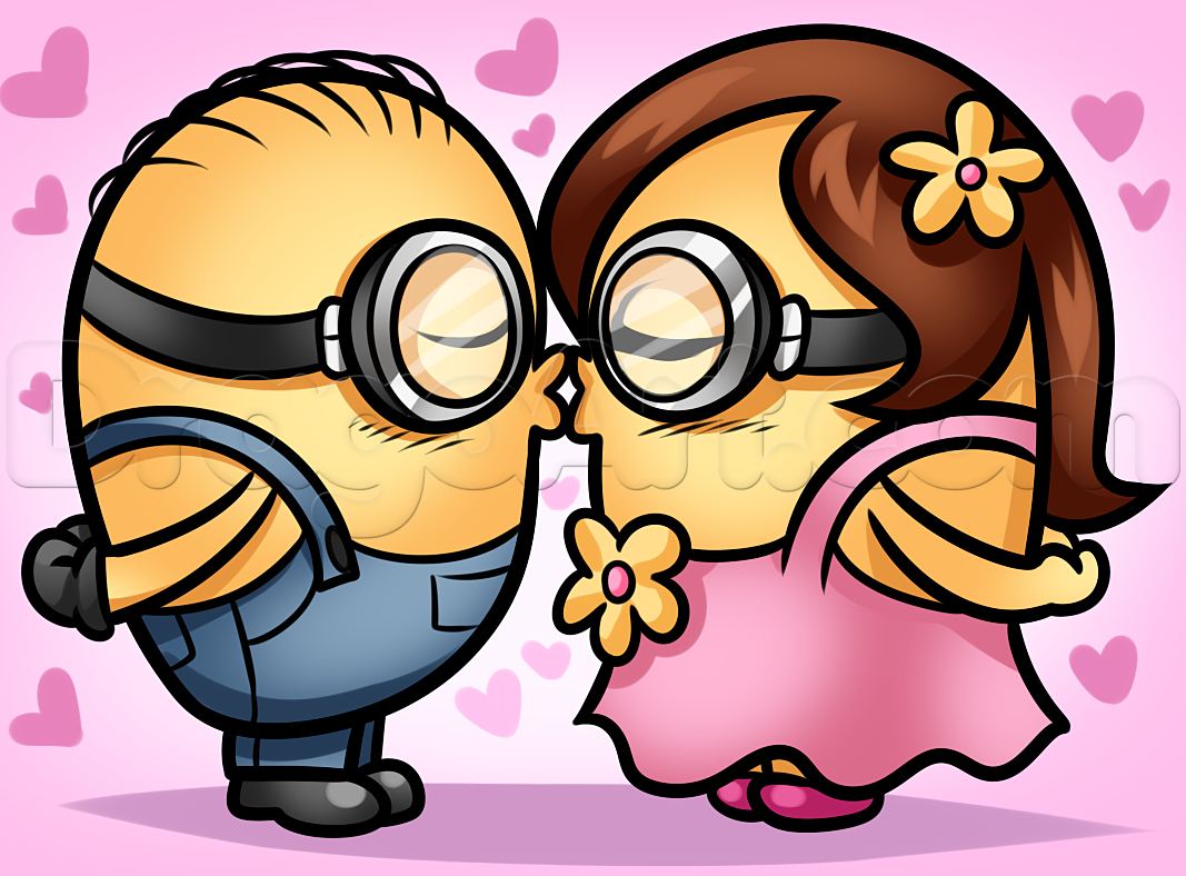 1067x788 how to draw valentine minions, step - Minion Drawing Easy