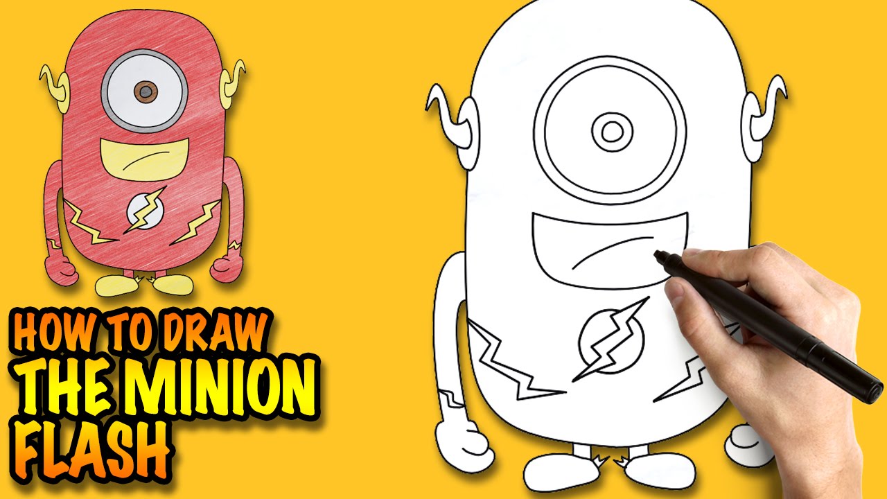 1280x720 How To Draw The Minion Flash - Minion Drawing Easy