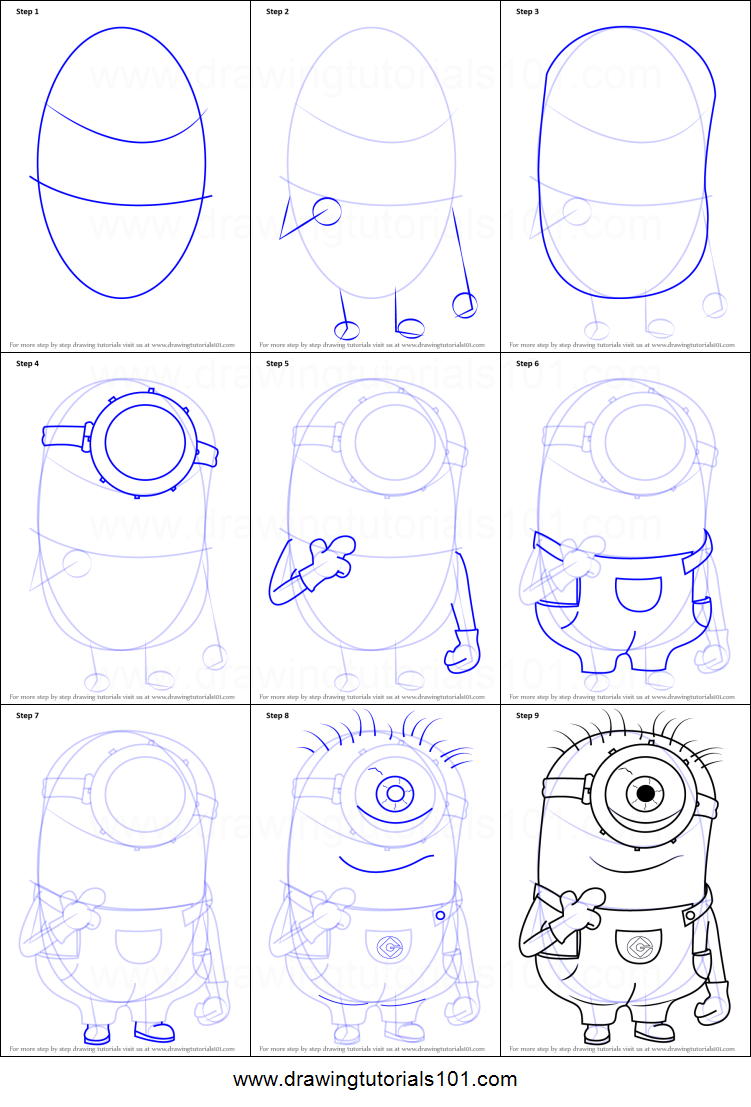 751x1107 Minion Drawing Tutorial - Minion Drawing Easy