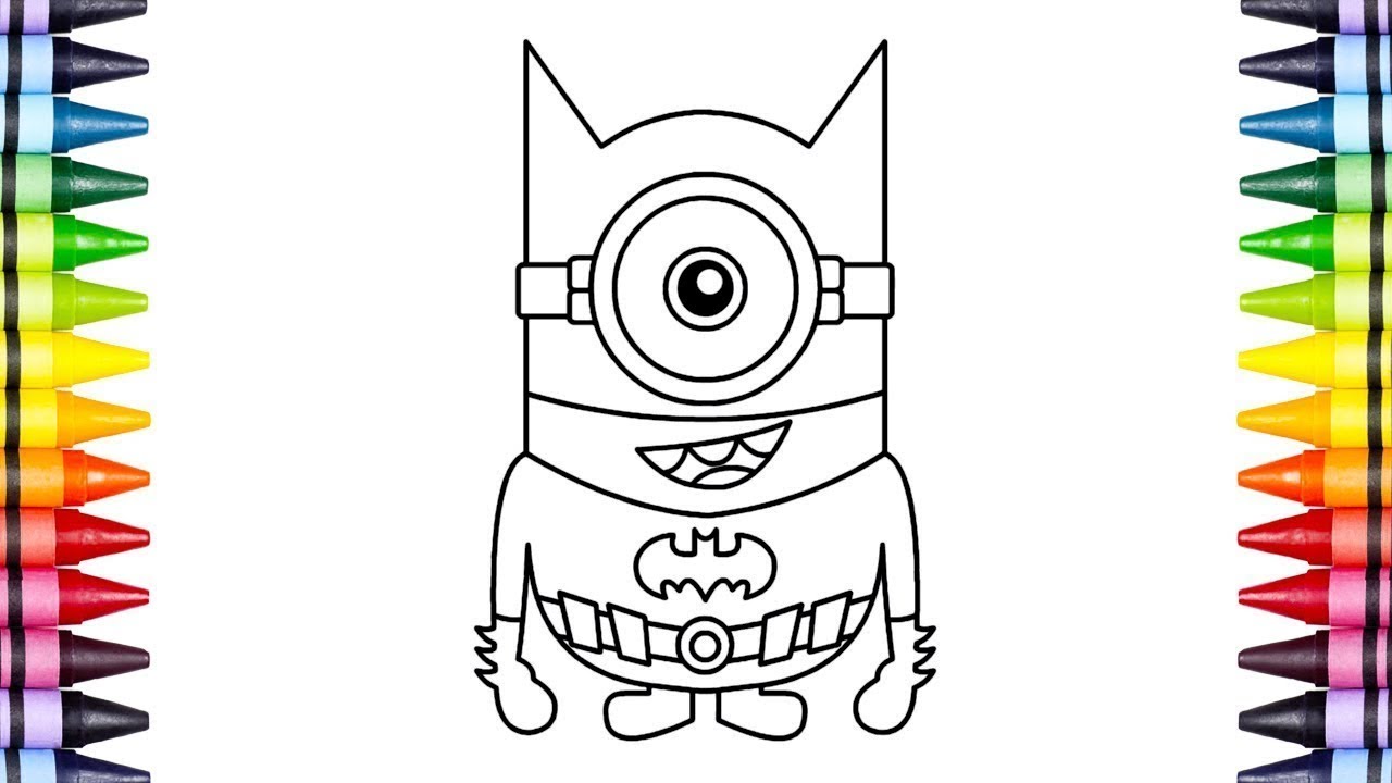 1280x720 How To Draw Minion Batman Superhero Kids Learn Drawing Art - Minion Drawing For Kids