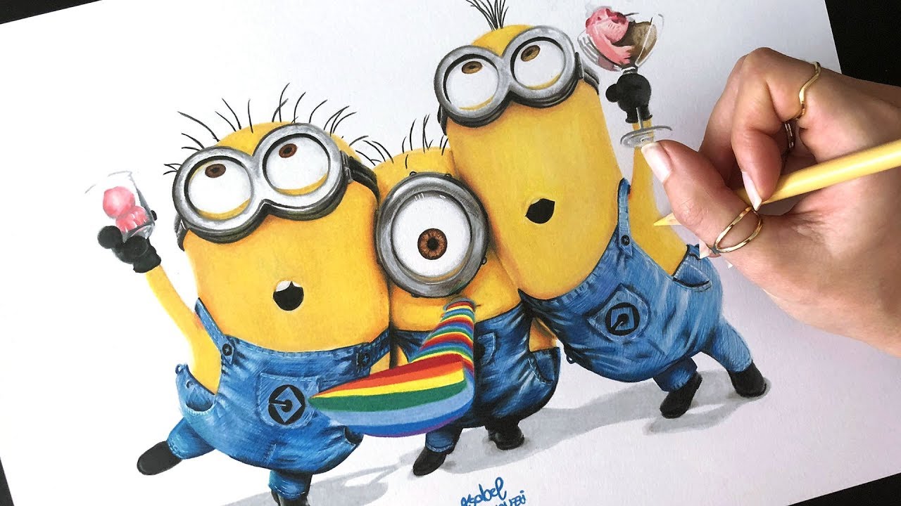 1280x720 Huge Collection Of 'minions Drawing' Download More Than Images - Minion Drawing For Kids