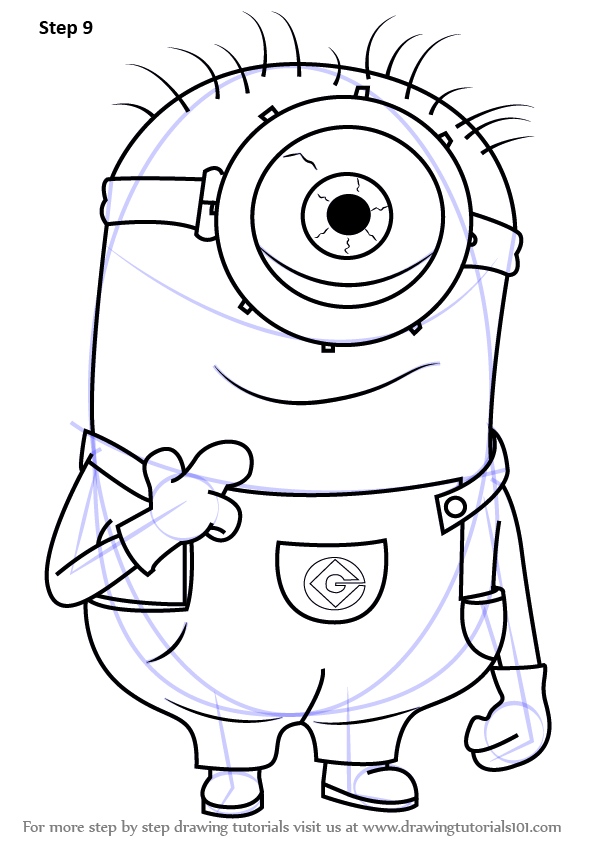 598x844 Learn How To Draw Stuart From Minions - Minion Drawing Games