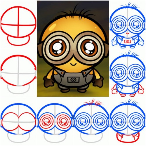 500x500 How To Draw A Chibi Minion Step - Minion Drawing Step By Step