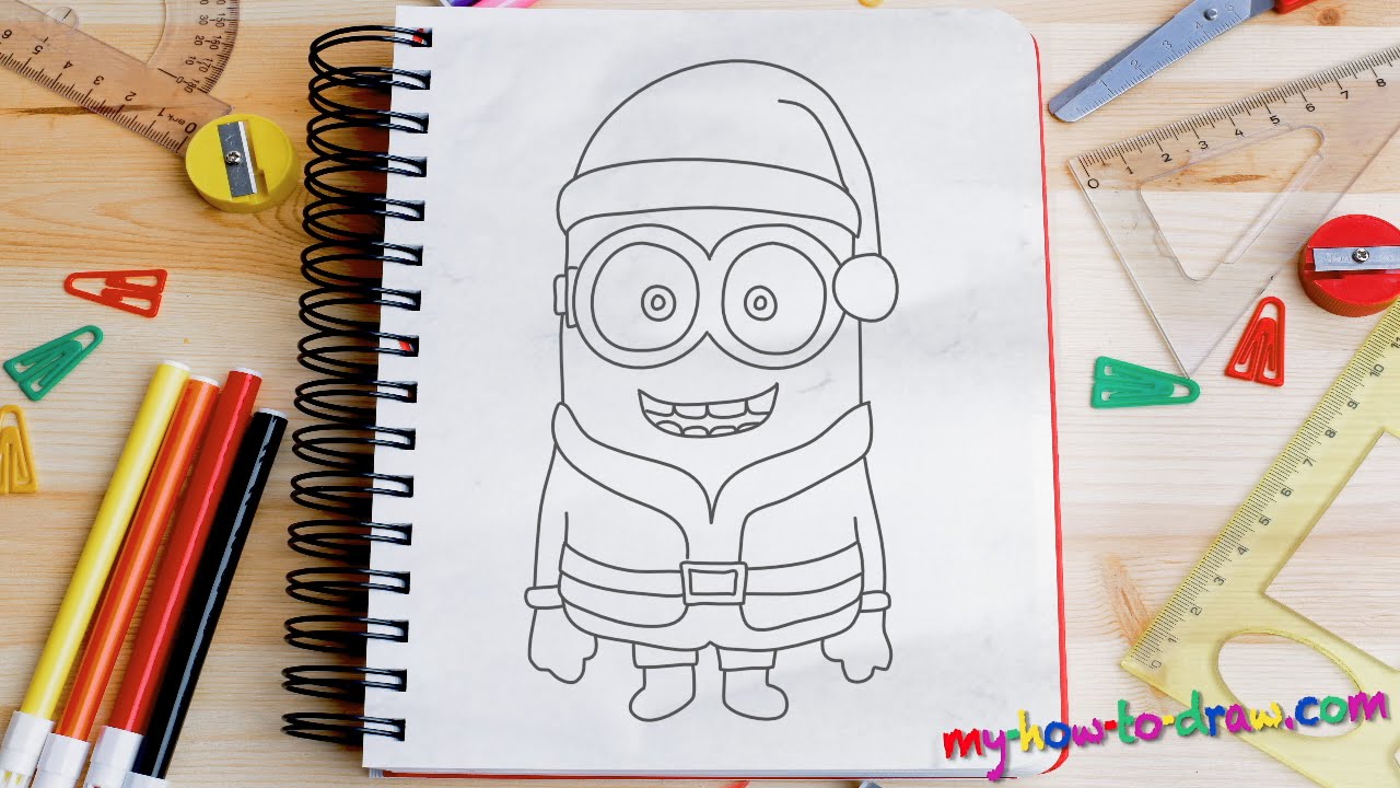 1280x720 How To Draw A Minion Santa Claus - Minion Drawing Step By Step