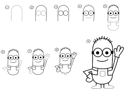 515x389 How To Draw A Minion - Minion Drawing Step By Step