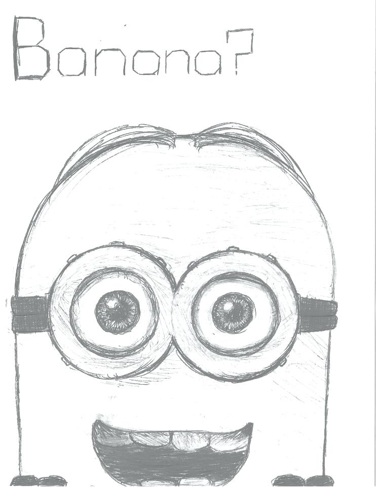 742x963 Minions Drawing Free Download - Minion Drawing Step By Step
